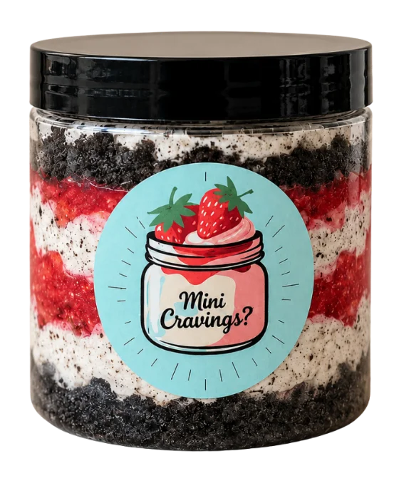 Strawberry cookies and cream cheesecake jar